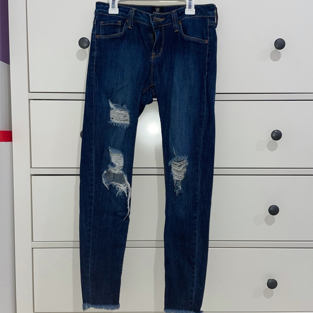 BLUE RIPPED SKINNY JEANS (brand Just Black)